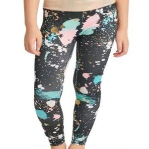 Justice NWOT Girls Splatter Full Length High Waist Dance Leggings Large (10/12)